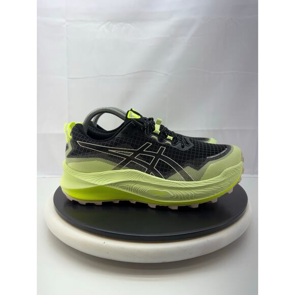 Asics Trabuco Max 3 Womens Size 10 Trail Running Shoes Black Green 1012B606 - Picture 4 of 10
